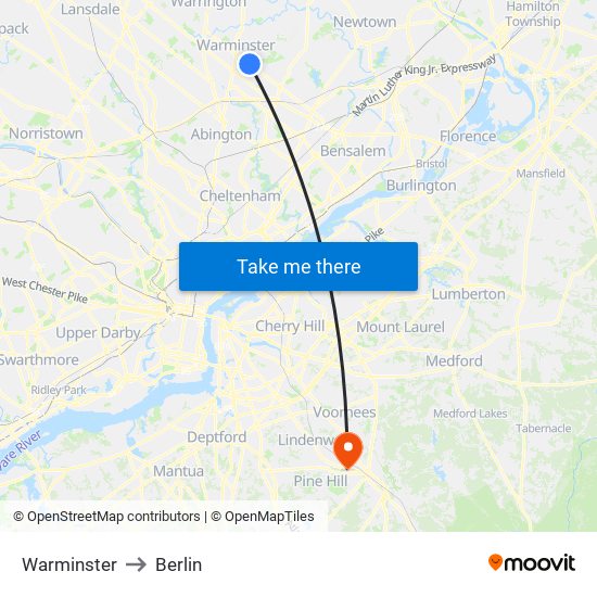 Warminster to Berlin map