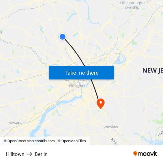 Hilltown to Berlin map