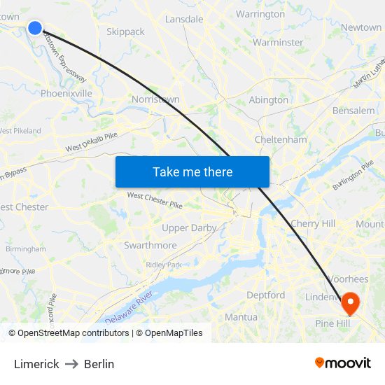 Limerick to Berlin map