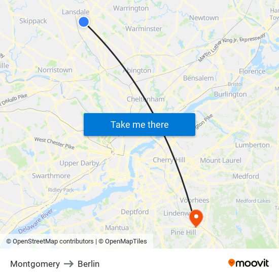 Montgomery to Berlin map