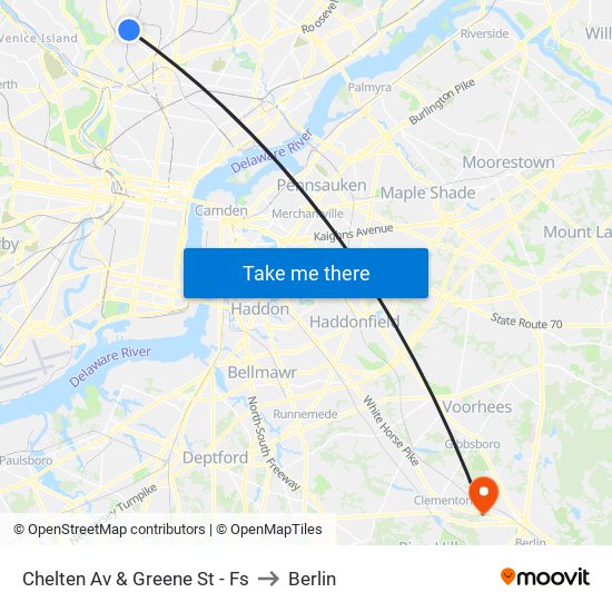 Chelten Av & Greene St - Fs to Berlin map