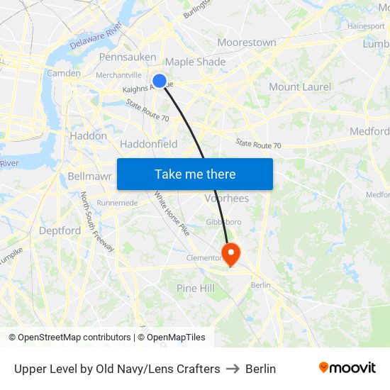 Upper Level by Old Navy/Lens Crafters to Berlin map