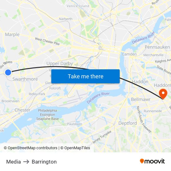 Media to Barrington map