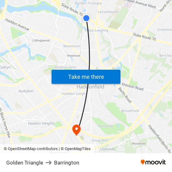 Golden Triangle to Barrington map
