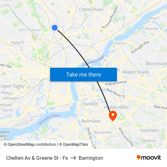 Chelten Av & Greene St - Fs to Barrington map