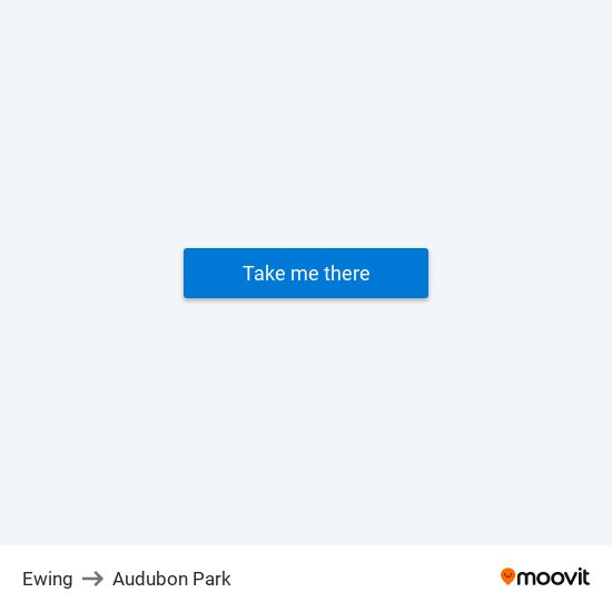 Ewing to Audubon Park map