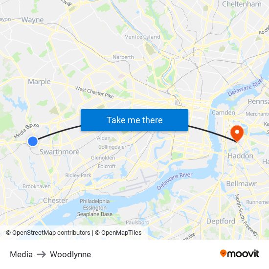 Media to Woodlynne map