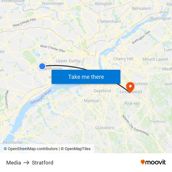 Media to Stratford map