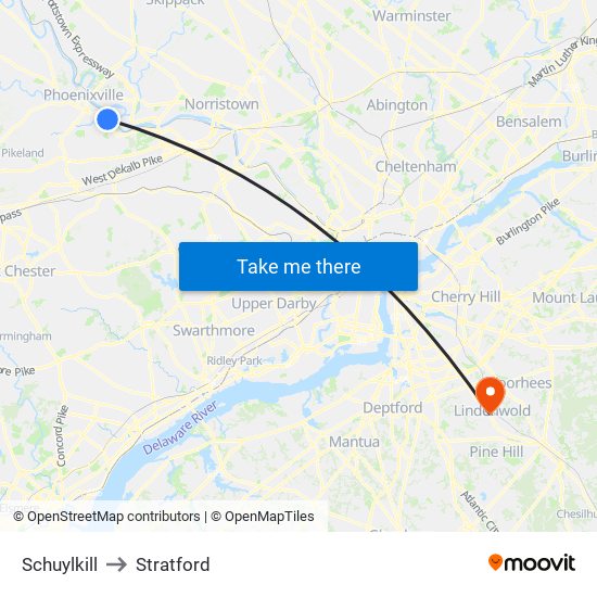 Schuylkill to Stratford map