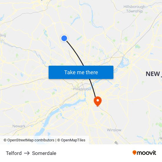 Telford to Somerdale map