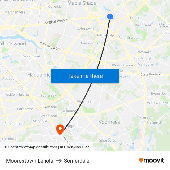 Moorestown-Lenola to Somerdale map