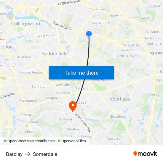 Barclay to Somerdale map