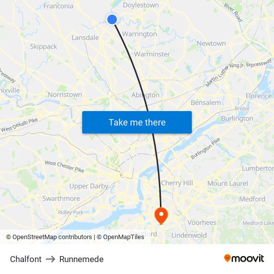 Chalfont to Runnemede map