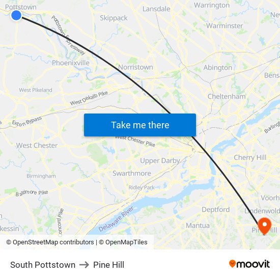 South Pottstown to Pine Hill map