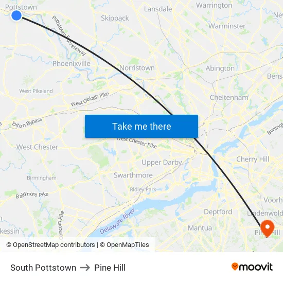 South Pottstown to Pine Hill map