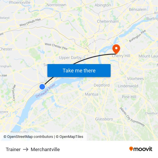 Trainer to Merchantville map