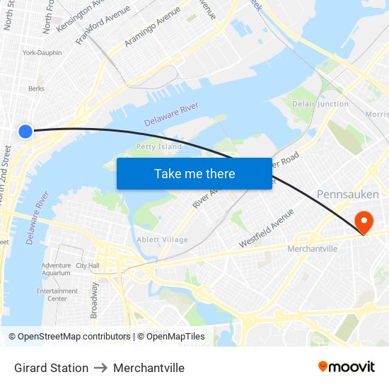 Girard Station to Merchantville map