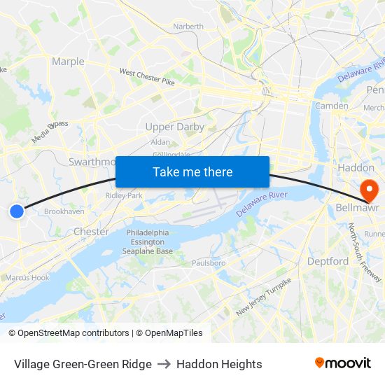 Village Green-Green Ridge to Haddon Heights map