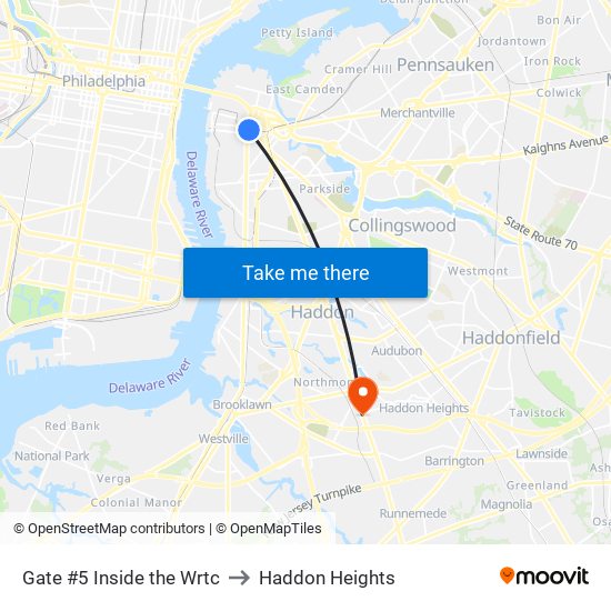 Gate #5 Inside the Wrtc to Haddon Heights map