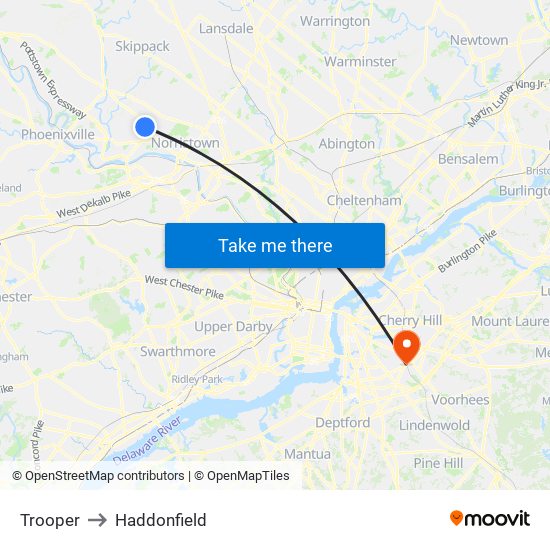 Trooper to Haddonfield map