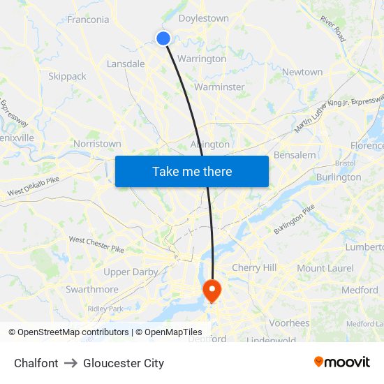 Chalfont to Gloucester City map