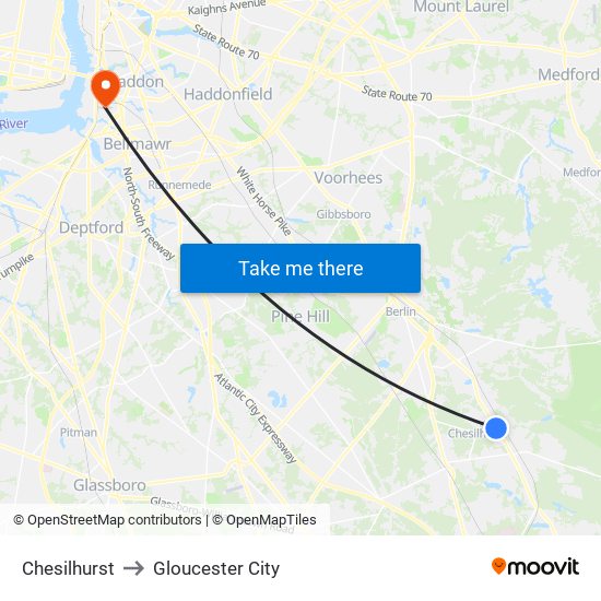 Chesilhurst to Gloucester City map