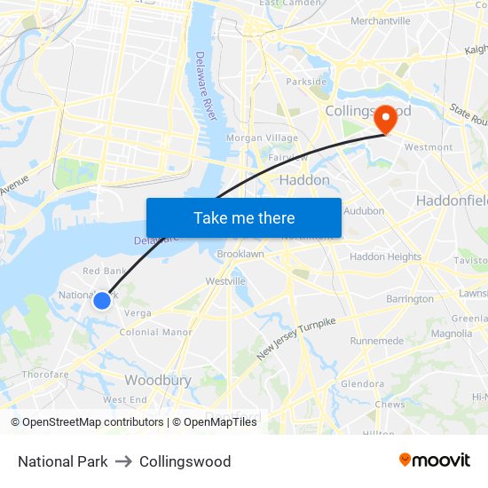 National Park to Collingswood map