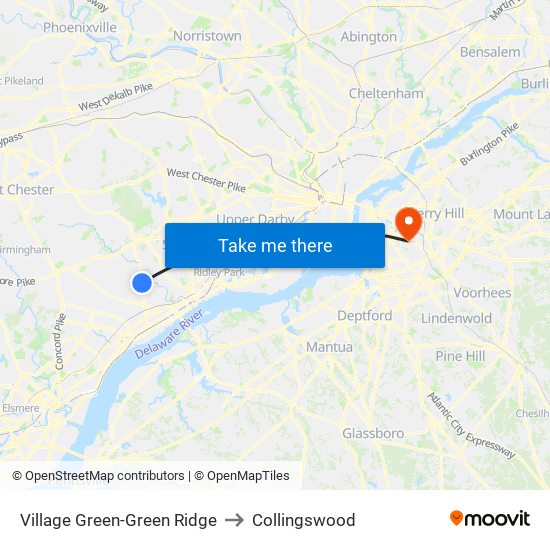 Village Green-Green Ridge to Collingswood map