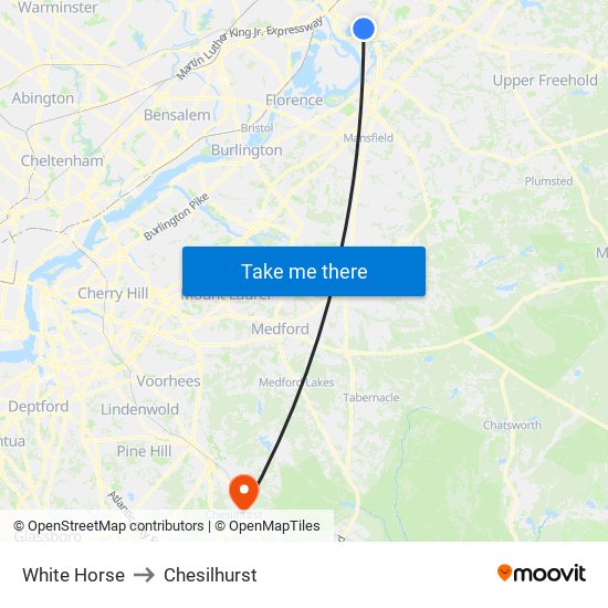 White Horse to Chesilhurst map