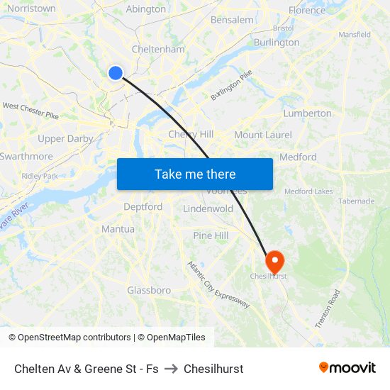 Chelten Av & Greene St - Fs to Chesilhurst map