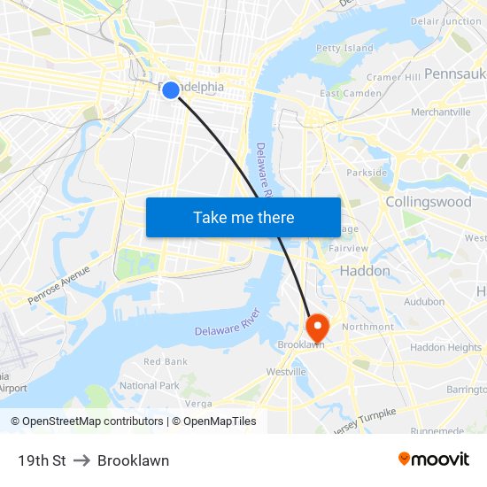 19th St to Brooklawn map