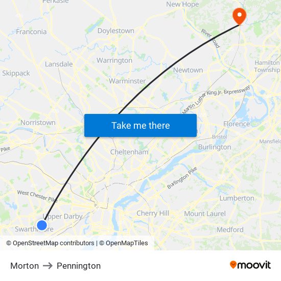 Morton to Pennington map