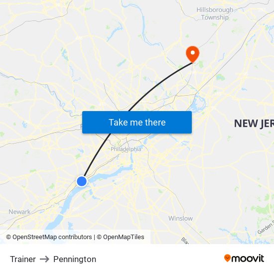 Trainer to Pennington map