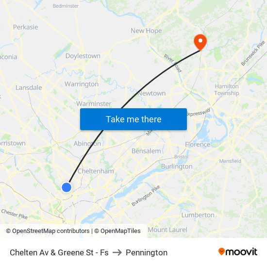 Chelten Av & Greene St - Fs to Pennington map