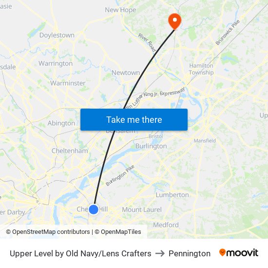Upper Level by Old Navy/Lens Crafters to Pennington map