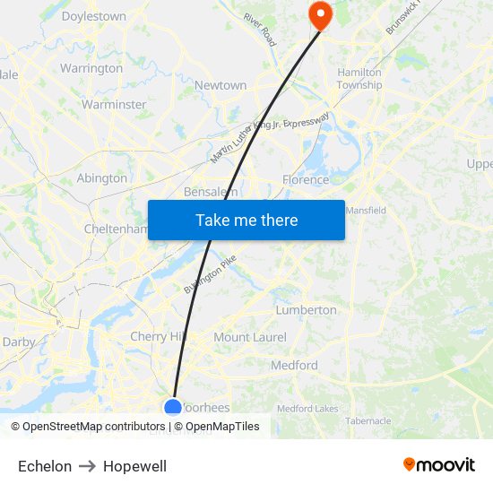 Echelon to Hopewell map