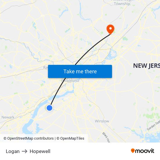 Logan to Hopewell map