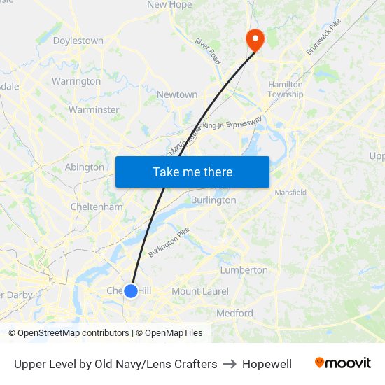 Upper Level by Old Navy/Lens Crafters to Hopewell map