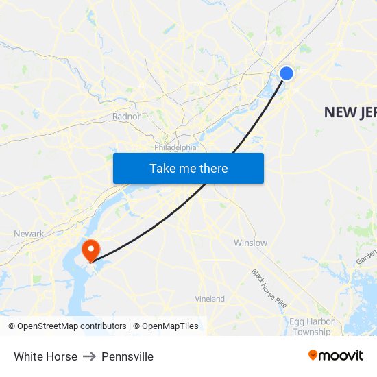 White Horse to Pennsville map