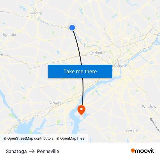 Sanatoga to Pennsville map