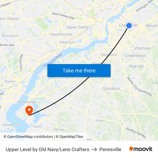 Upper Level by Old Navy/Lens Crafters to Pennsville map