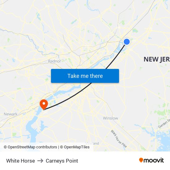 White Horse to Carneys Point map