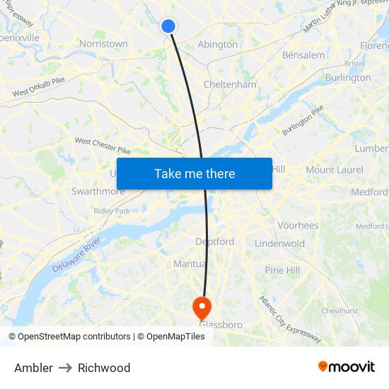 Ambler to Richwood map