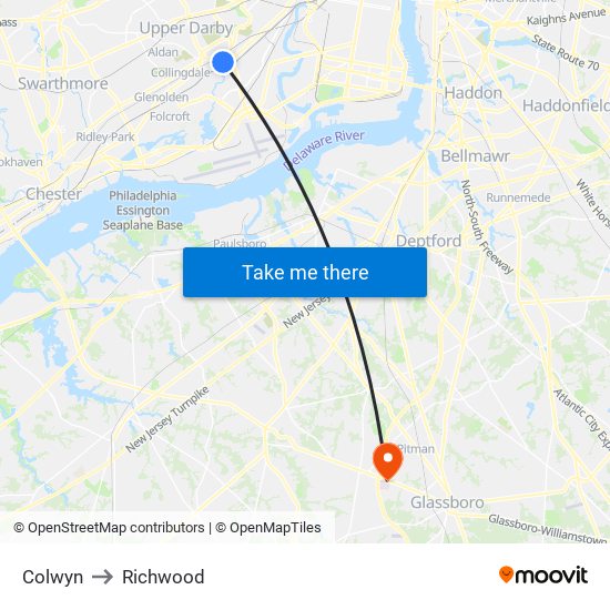 Colwyn to Richwood map