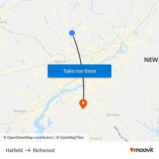 Hatfield to Richwood map