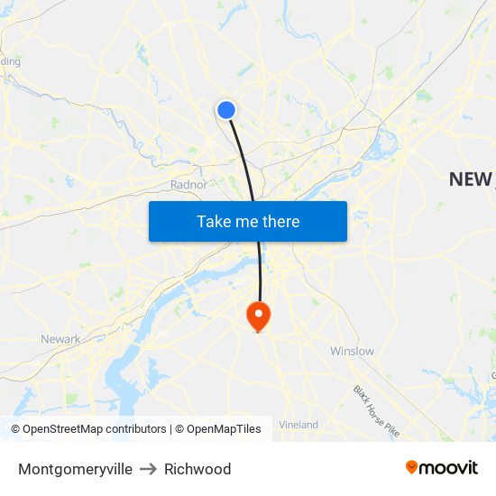 Montgomeryville to Richwood map