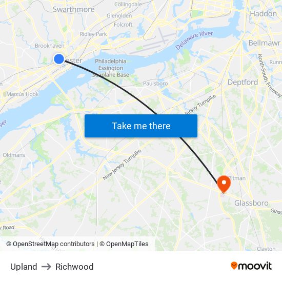 Upland to Richwood map