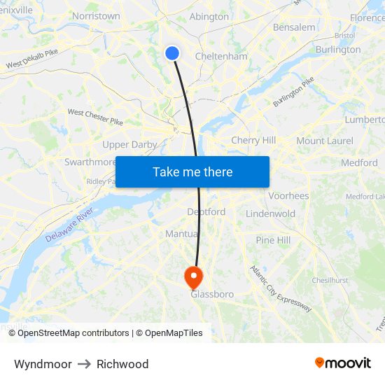 Wyndmoor to Richwood map