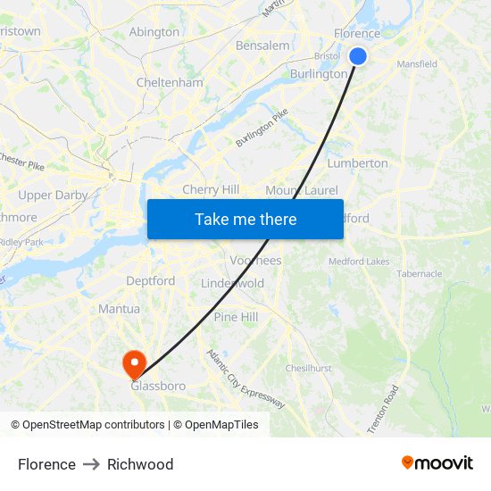 Florence to Richwood map