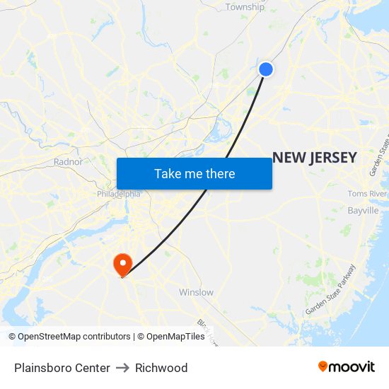 Plainsboro Center to Richwood map